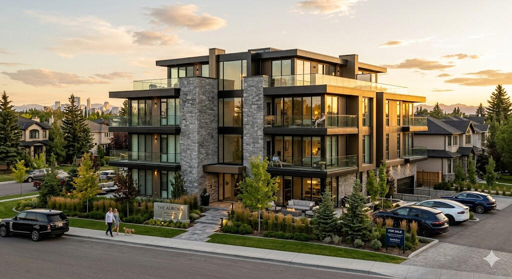 Modern multi-family apartment development in Alberta showcasing investment opportunities with CMHC-backed financing and strong cash flow potential.